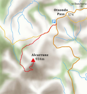 Alcurrunz hiking map
