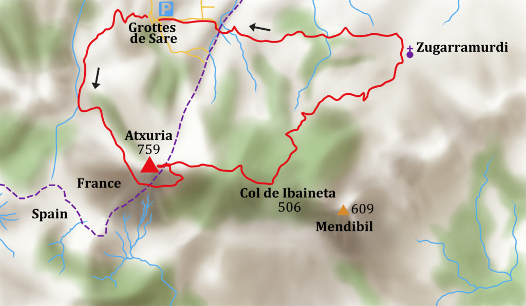 Atxuria hiking map